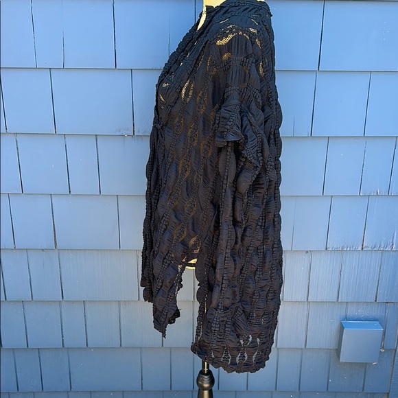 Free People Candy Shop Tunic Elegant Black Lace Women Top Medium runs large - Picture 7 of 11